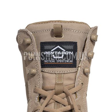 Тактические ботинки Pentagon ODOS 2.0 Suede 8", Khaki, 41 (UA), Лето, Демисезон