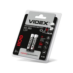 Videx HR03/AAA 1100mAh Ni-Mh 2pcs Battery, White/Black, AAA