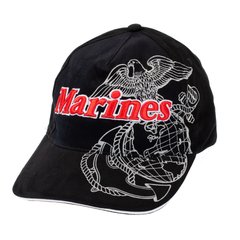 Бейсболка Rothco Deluxe Marines Eagle, Globe & Anchor Low Pro Cap, Черный, Универсальный