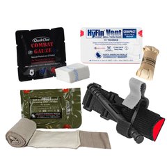 Набор медицинской помощи NAR M-FAK Mini First Aid Resupply Kit With Combat Gauze, Прозрачный, Бандаж, Бинт для тампонады, Окклюзивная повязка, Турникет