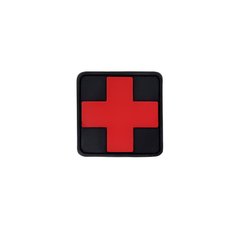 Нашивка PIFI Medic Cross, Чорний/Червоний, Медик, ПВХ