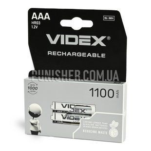 Акумулятор Videx HR03/AAA 1100mAh Ni-Mh 2шт, Білий/Чорний, AAA