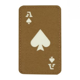M-Tac Ace of Spades Laser Cut Retro-reflecting Patch, Coyote Brown, Cordura