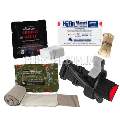 Набір медичної допомоги NAR M-FAK Mini First Aid Resupply Kit With Combat Gauze, Прозорий, Бандаж, Бинт для тампонади, Оклюзійна пов'язка, Турнікет