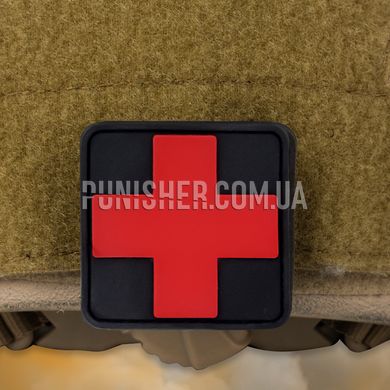 PIFI Medic Cross Patch, Black/Red, Medic, PVC
