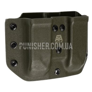 Паучер ATA Gear Double Pouch ver. 1 для магазина Glock-17/22/47, Olive Drab, 2, Петля, Glock, 9mm, .40