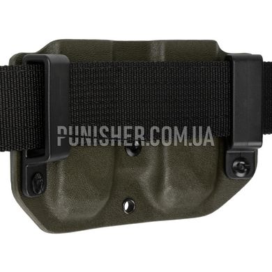 ATA Gear Double Pouch Ver.1 For Glock-17/22/47 Magazine, Olive Drab, 2, Belt loop, Glock, 9mm, .40