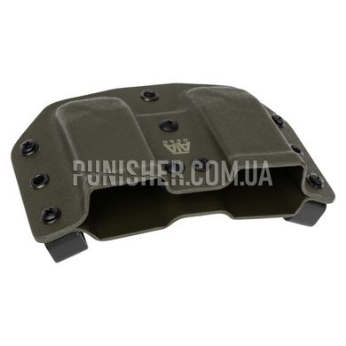 ATA Gear Double Pouch Ver.1 For Glock-17/22/47 Magazine, Olive Drab, 2, Belt loop, Glock, 9mm, .40