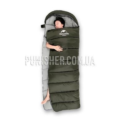 Спальник с капюшоном Naturehike U350S NH20MSD07 (-3&deg;C), правый, Dark Olive, Спальный мешок