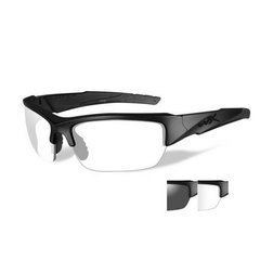 Wiley-X Valor Smoke and Clear Tactical Eyeglasses, Black, Transparent, Smoky, Goggles