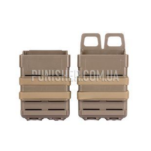 FMA FastMag Double Magazines Pouch Set for M4/AR15, DE, 2, Molle, AR15/М4, M16, HK416, For plate carrier, .223, 5.56, Plastic