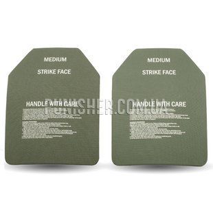 ESAPI (Enhanced Small Arms Protective Insert) REV.H Set - Medium, Olive, Armor plates, 6, Medium, Ceramic, NIJ IV