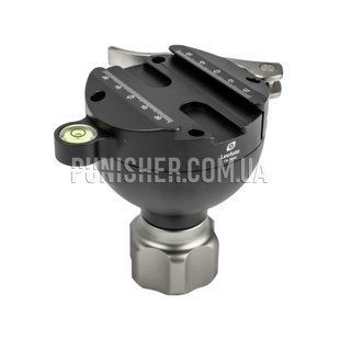 Leofoto YB-75SC Half Ball Adapter with Handle for 75mm Bowl, Black, Ball head