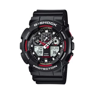 Casio G-Shock GA-100-1A4ER Watch, Black, Alarm, Date, Day of the week, Month, World time, Backlight, Stopwatch, Timer, Chronograph, Sports watches