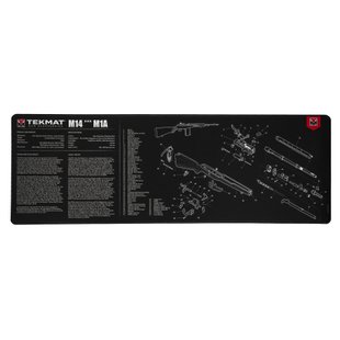 Коврик TekMat Ultra Premium 38 x 112 см с чертежом M14/M1A для чистки оружия, Черный