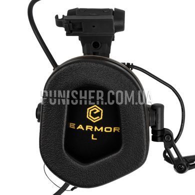 Активная гарнитура Earmor M32X Mark 3 DualCom MilPro с креплением на рельсы шлема, Tan, Подшлемные, С адаптерами, 22, Dual