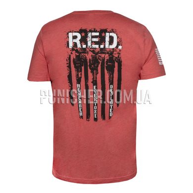 Nine Line Apparel RED Remember Everyone Deployed T-Shirt, Red, Small