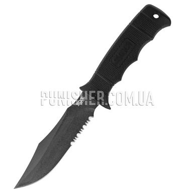 Нож SOG Seal Pup M37, Черный, Нож, С фиксированным лезвием, Полусеррейтор
