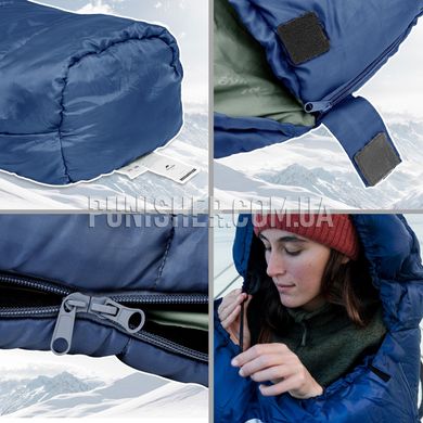 Спальник з капюшоном Naturehike MJ300, Navy Blue, Спальний мішок