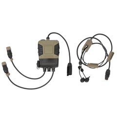 Silynx C4OPS Tactical Headset System Dual Leads, Coyote Brown