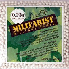 Militarist 0.23 BB pellets (2000 pcs.), White, Standard, Balls, 0,23