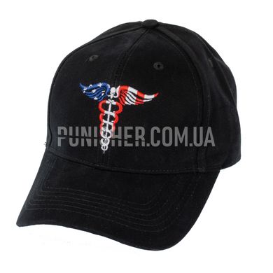Бейсболка Rothco Medical Symbol (Caduceus) Low Profile Hat, Чорний, Універсальний