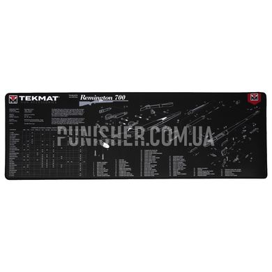 Коврик TekMat Ultra Premium с чертежом Remington 700 для чистки оружия, Черный, Коврик