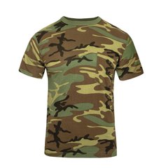 Футболка Rothco Woodland Camo T-Shirt с карманом, Woodland, Small
