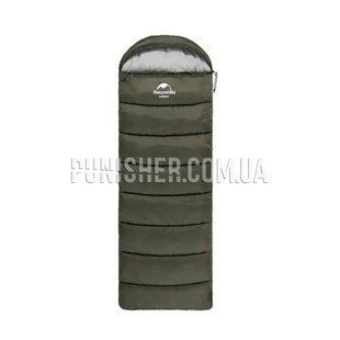 Спальник з капюшоном Naturehike U350S NH20MSD07, (-3&deg;C), лівий, Dark Olive, Спальний мішок