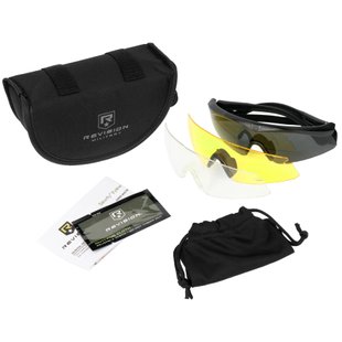 Комплект балістичних окулярів Revision Sawfly Deluxe з жовтою лінзою, Чорний, Прозорий, Димчастий, Жовтий, Окуляри, Large
