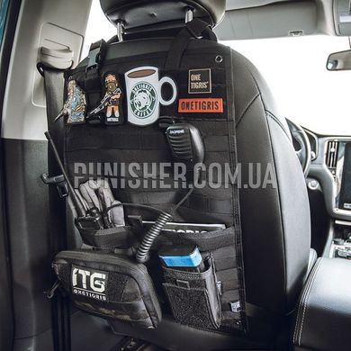Панель-органайзер OneTigris Seatback MOLLE на автомобільне сидіння, Чорний, Панель автомобільна