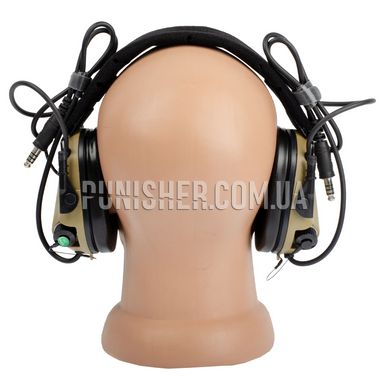 Earmor M32 Mark 3 DualCom MilPro Headset, Coyote Tan, Headband, 22, Dual