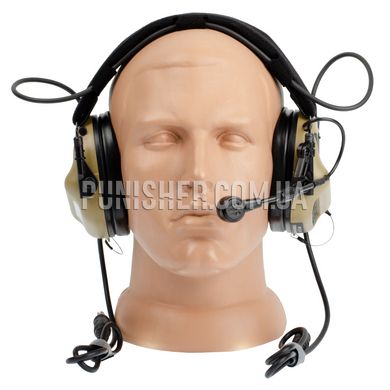 Earmor M32 Mark 3 DualCom MilPro Headset, Coyote Tan, Headband, 22, Dual