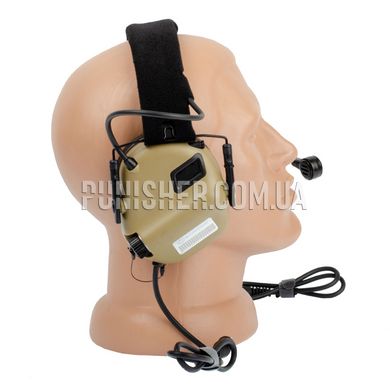 Earmor M32 Mark 3 DualCom MilPro Headset, Coyote Tan, Headband, 22, Dual