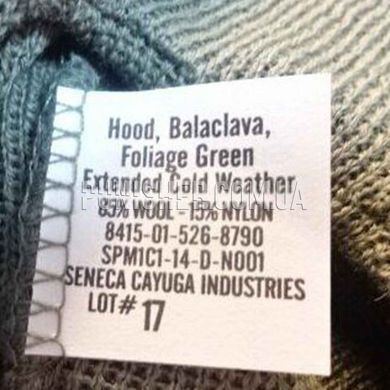 US Army Seneca Cayuga Extended Cold Weather Hood Balaclava, Foliage Green, Universal
