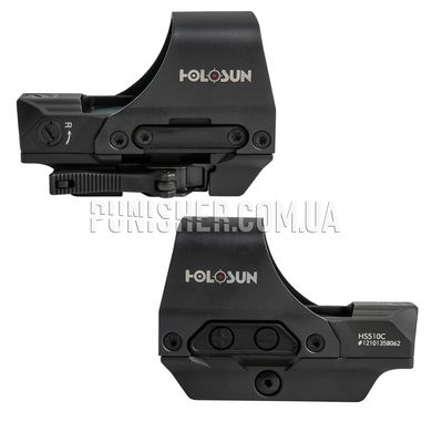 Holosun HS510C 2 MOA Reflex Sight, Black, Collimator, 1x, 2 MOA