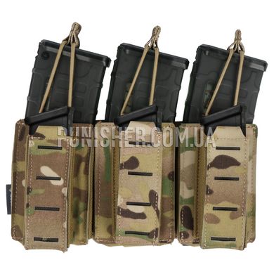 Магазинный подсумок IdoGear LSR 9mm&5.56 Triple Mag Pouch, Multicam, 3, Molle, AR15/М4, М14, M16, HK416, Glock, Beretta, Для плитоноски, 9mm, 5.56, Нейлон