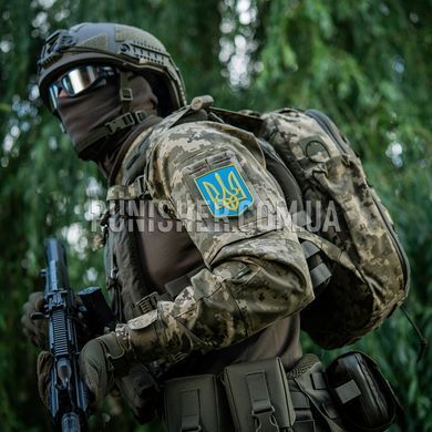 Нашивка Герб Украины PVC большой цветной, Желто-синий, ПВХ, Нет