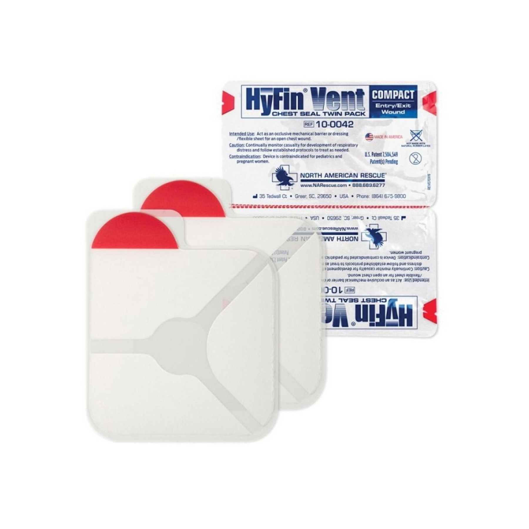 Оклюзійна пов'язка NAR HyFin Compact Vent Chest Seal, подвійний пакет North American Rescue - купити в Україні