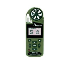 Kestrel 4000NV Environmental Meter, Olive, 4000 Series, Atmospheric vise, Height above sea level, Relative humidity, Wind Chill, Outside temperature, Heat index, Dewpoint, Wind speed, Bluetooth, Night Vision