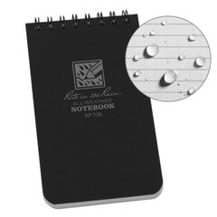 Всепогодний блокнот Rite In The Rain Universal №735 Top Spiral Notebook, Чорний, Блокнот