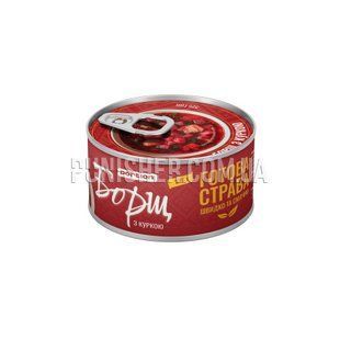 Борщ Украинский с курицей Portion, консервная банка 325 г, Сухпай