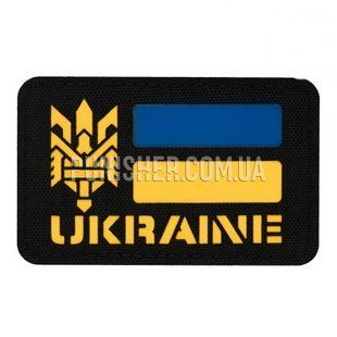 M-Tac Ukraine (with Trident) Laser Cut Patch, Black, Cordura, No