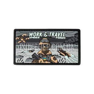 Патч PSDinfo &laquo;Work and Travel Кринки&raquo; ПВХ, Сірий, ПВХ, Ні