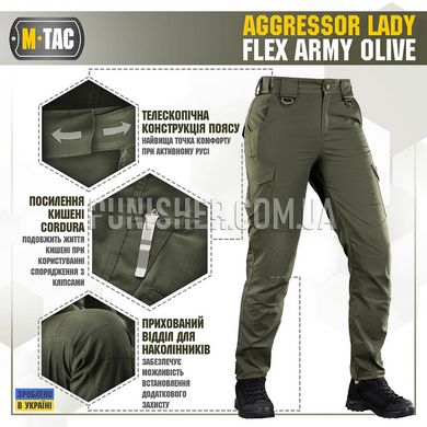 M-Tac Aggressor Lady Flex Pants Army Olive, Olive, 24/28