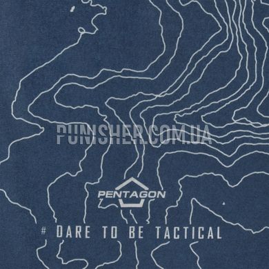 Pentagon Skiron "Topographic Map" Neck Gaiter, Navy Blue, Universal