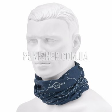 Бафф Pentagon Skiron "Topographic Map", Navy Blue, Универсальный