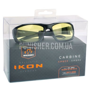 Walker’s IKON Carbine Glasses with Amber Lens, Black, Amberж, Goggles