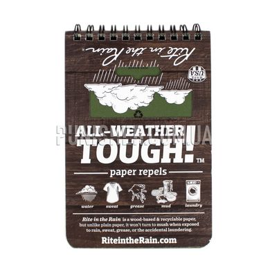 Блокнот всепогодный Rite In The Rain All Weather Notebook 946, Olive, Блокнот