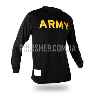 US ARMY APFU T-Shirt Long Sleeve Physical Fit, Black, Large